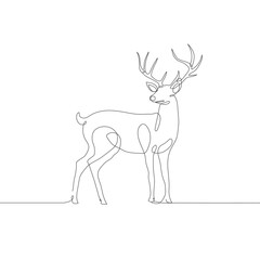Deer line art icon. A pair of deer continuous line drawing. Deer one line draw graphic vector. Vector illustration