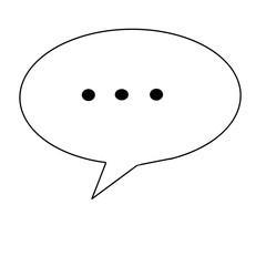 black and white speech bubble