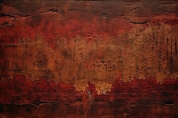 close up of a wooden board with vibrant red and yellow paint strokes Generative AI