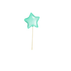 Balloon green christmas star isolated on white