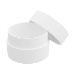 The white round paper box looks beautiful and clean on a white background, perfect for presenting 3D rendering box model advertisements.