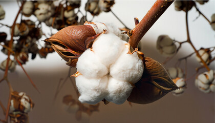 cotton buds on the ground, Ai Generate 