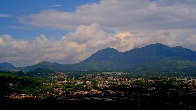 Landscape Footage. Timelapse video of hillside views in the Cicalengka area - Indonesia