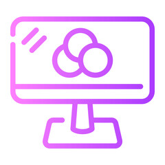 monitor Line Gradient Icon