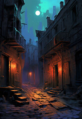Mystic Whispers: Unraveling the Enigma in Moonlit Alleys. Generative AI
