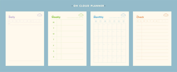 (cloud) Daily and weekly and monthly and check planner.