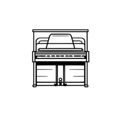 Piano vector illustration isolated on transparent background