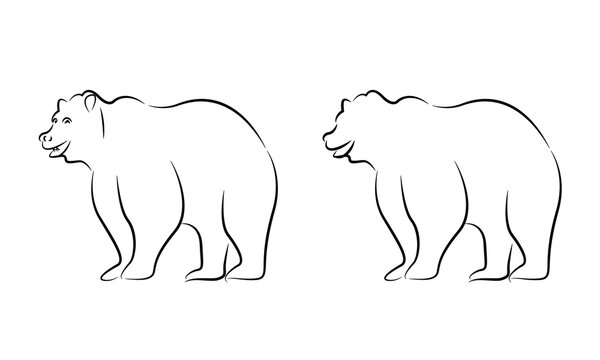 black bear silhouette for logos or designs. Bear icon - vector concept illustration for design on a white background