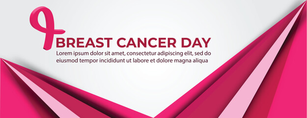 Breast Cancer Day with Abstract Pink Banner, Backdrop Header Design, Pink Background Design