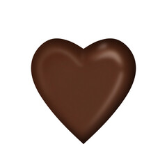 Chocolate heart shape watercolor hand painting