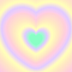 Groovy heart background. Y2k retro psychedelic abstract design. Rainbow gradient poster. Vector girly illustration