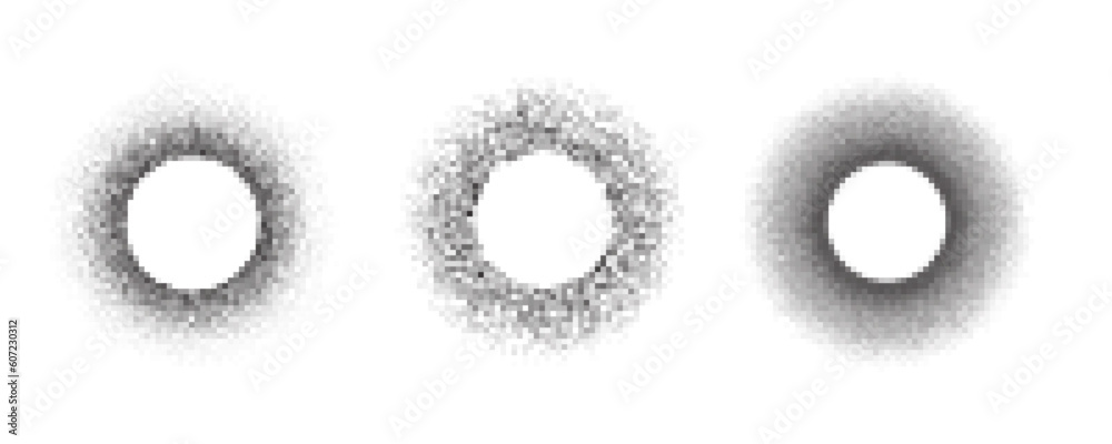 Poster dotted circle pattern. abstract halftone round. vector frame with random gradient gradation. grunge 