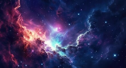 Naklejka premium Galaxy and constellation in deep space. Stars and far galaxies background.