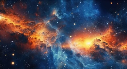 Fototapeta premium Galaxy and constellation in deep space. Stars and far galaxies background.