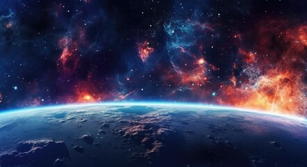 Galaxy and constellation in deep space. Stars and far galaxies background.