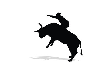 vector collection of Cowboy and bull, silhouettes and shadows. Grunge bull and matador, vector 