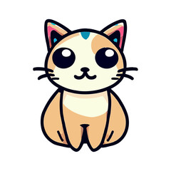 Cute and smile cat doodle vector ,cute cat vector, Draw vector illustration character