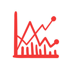hand drawn doodle elements Business and learning graph symbols For cute planner decorations
