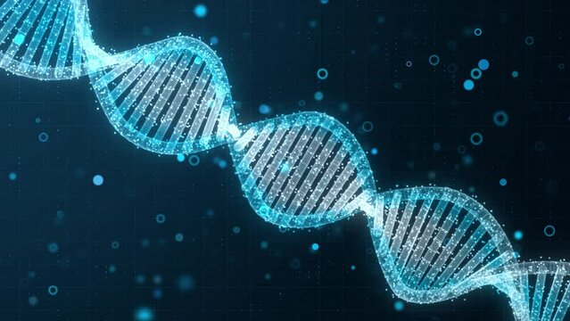 Abstract Digital Random Digits Plexus DNA Molecule: Visuals for Science and Medicine - Seamless Loop