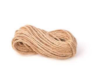 Hemp Rope Natural isolated on white backgroud