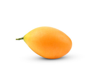 ripe Sweet Yellow Marian plum on white background.