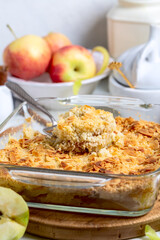 Delicious apple crumble.