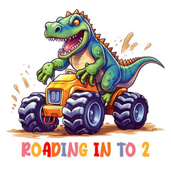 T Rex Monster Truck Birthday Sublimation