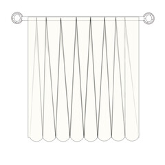 Beige Curtain with Waves Illustration