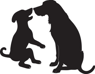 silhouette of a dogs