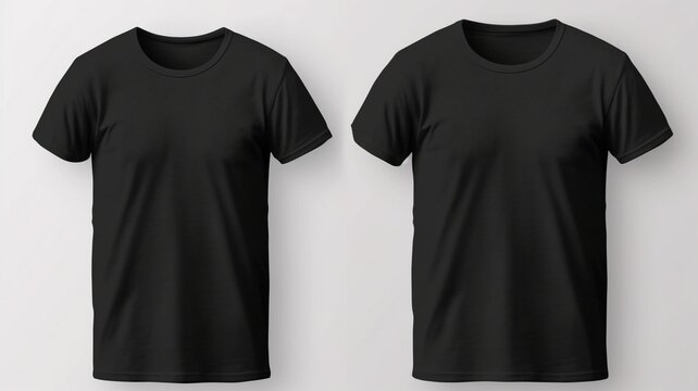 Black t shirt mackup with white background Generative AI