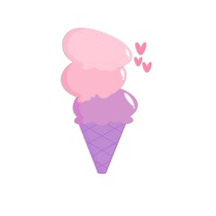 Delicious Purple Gradient Ice Cream Scoops , Tasty Dessert for Summer Treats and Menu