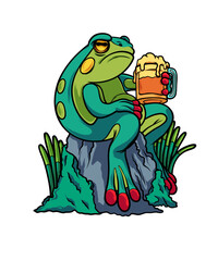 Don't Push Me I Got Beer In My Hand Frog Craft Beer Mug