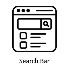 Search Bar Vector  outline Icon Design illustration. Seo and web Symbol on White background EPS 10 File