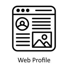 Web Profile Vector  outline Icon Design illustration. Seo and web Symbol on White background EPS 10 File