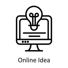 Online Idea Vector  outline Icon Design illustration. Seo and web Symbol on White background EPS 10 File