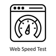 Web Speed Test Vector  outline Icon Design illustration. Seo and web Symbol on White background EPS 10 File