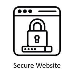 Secure Website Vector  outline Icon Design illustration. Seo and web Symbol on White background EPS 10 File