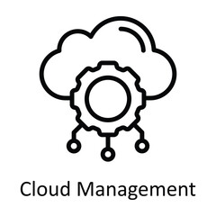 Cloud Management Vector  outline Icon Design illustration. Seo and web Symbol on White background EPS 10 File
