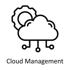 Cloud Management  Vector  outline Icon Design illustration. Seo and web Symbol on White background EPS 10 File
