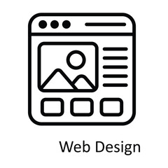 Web Design  Vector  outline Icon Design illustration. Seo and web Symbol on White background EPS 10 File