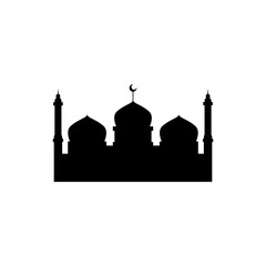 Mosque illustration, can be used as prayer symbol and qibla.