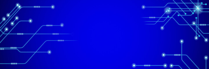 Abstract technology background.  Point and line composition on gradient blue background. Concept of scientific technology, innovation