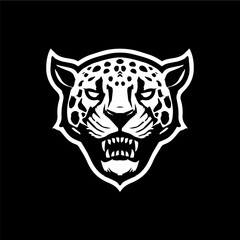 Aggresive jaguar head logo in vector.