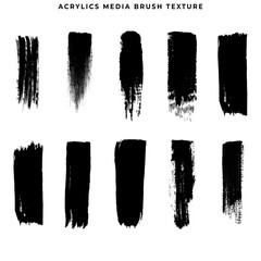 Acrylic brushes vector set.