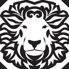 animal head vector black and white