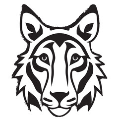 animal head vector black and white