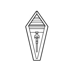 Coffin vector illustration isolated on transparent background