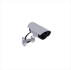 Security cam, cctv video camera, street observe surveillance equipment front and side angle view. Secure guard eye and crime prevention isolated on white background.  illustration for eps 10