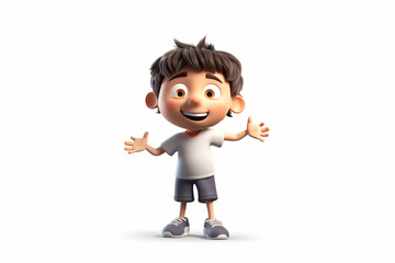 Fototapeta premium Photo studious 3d boy playing ball isolated on white background made with Generative AI