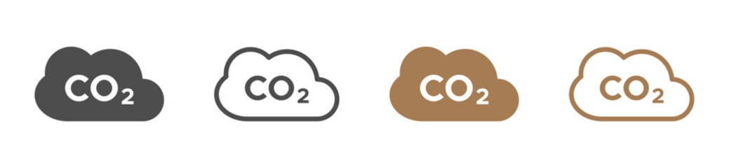 Cloud with text (CO2) icon vector illustration concepts